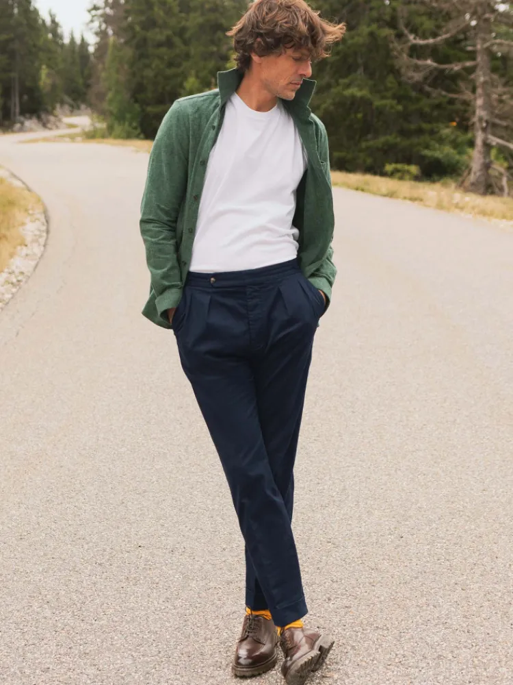 The Nines Pantalon À Pinces*Pantalon à pinces bleu marine - Bilbao