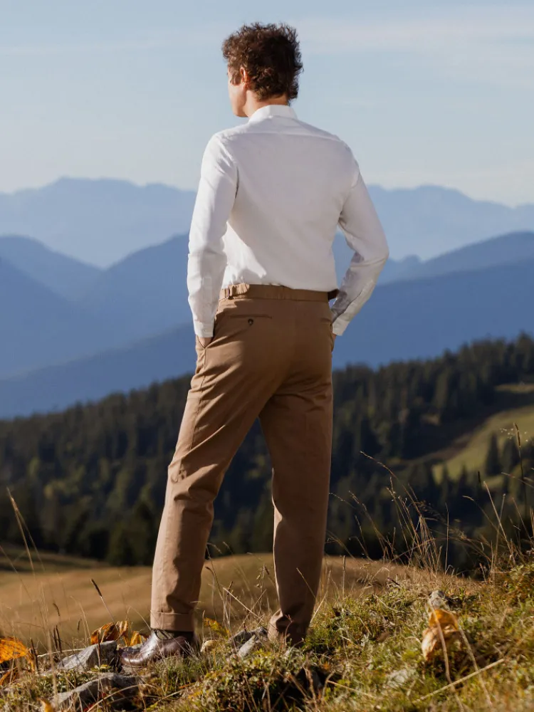 The Nines Pantalon À Pinces*Pantalon à pinces havane - Bilbao