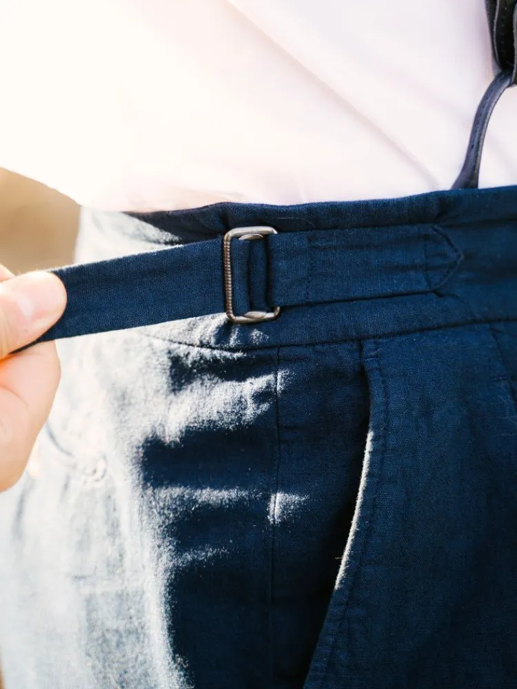 The Nines Pantalon À Pinces*Pantalon taille haute bleu marine - Litha