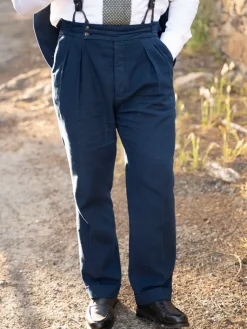 The Nines Pantalon À Pinces*Pantalon taille haute bleu marine - Litha