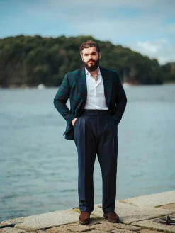 The Nines Pantalon Flanelle|Pantalon Taille Haute*Pantalon taille haute en flanelle bleu marine Litha