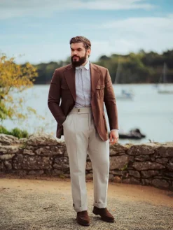 The Nines Pantalon Flanelle|Pantalon Taille Haute*Pantalon taille haute en flanelle beige Litha