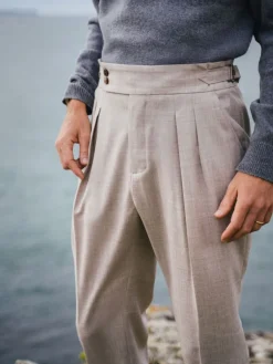 The Nines Pantalon Flanelle|Pantalon Taille Haute*Pantalon taille haute en flanelle beige Litha