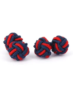 Maison du Bouton de Manchette Passementerie|Bouton De Manchette Rond*Passementerie bleu marine et rouge Bombay