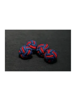 Maison du Bouton de Manchette Passementerie|Bouton De Manchette Rond*Passementerie bleu marine et rouge Bombay