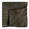 The Nines Pochette Costume|Pochette Costume*Pochette de costume à motifs en laine réversible vert et marron