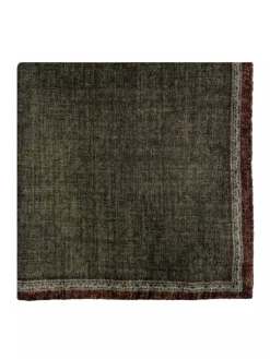 The Nines Pochette Costume|Pochette Costume*Pochette de costume à motifs en laine réversible vert et marron