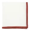 The Nines Pochette Costume|Pochette Costume*Pochette de costume en lin blanc avec ourlet terracotta