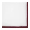 The Nines Pochette Costume|Pochette Costume*Pochette de costume en lin blanc avec ourlet bordeaux