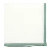 The Nines Pochette Costume|Pochette Costume*Pochette de costume en lin blanc avec ourlet vert sauge