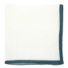 The Nines Pochette Costume|Pochette Costume*Pochette de costume en lin blanc avec ourlet vert thym