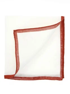 The Nines Pochette Costume|Pochette Costume*Pochette de costume en lin blanc avec ourlet terre battue