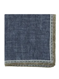 The Nines Pochette Costume|Pochette Costume*Pochette de costume en soie réversible bleu marine et beige