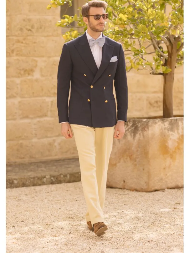 The Nines Pochette Costume|Pochette Costume*Pochette de costume en soie bleu ciel Amalfi