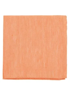 The Nines Pochette Costume|Pochette Costume*Pochette de costume orange en soie et lin nattés Bergame
