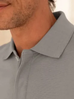 The Nines Polo Manche Longue*Polo manches longues en coton bio gris ultime