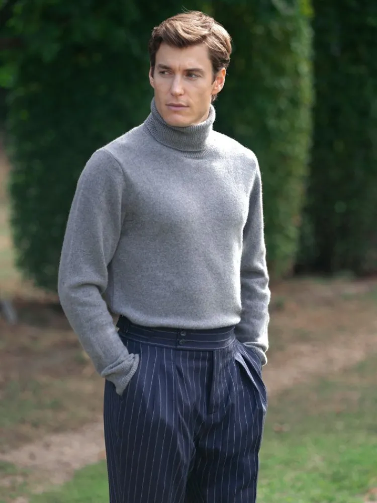 The Nines Pull Col Roulé*Pull col roulé en laine gris orage