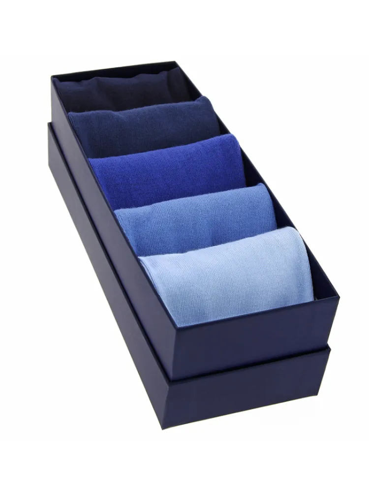 The Nines Chaussettes Coton Bio*Semainier chaussettes coton bio - nuancier bleu