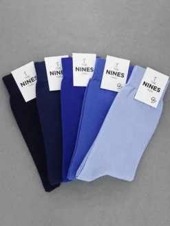 The Nines Chaussettes Coton Bio*Semainier chaussettes coton bio - nuancier bleu