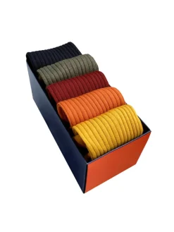 The Nines Chaussettes Laine*Semainier de 5 paires de chaussettes en laine vierge - Ivy League