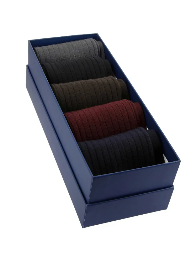 The Nines Chaussettes Laine*Semainier de 5 paires de chaussettes en laine vierge