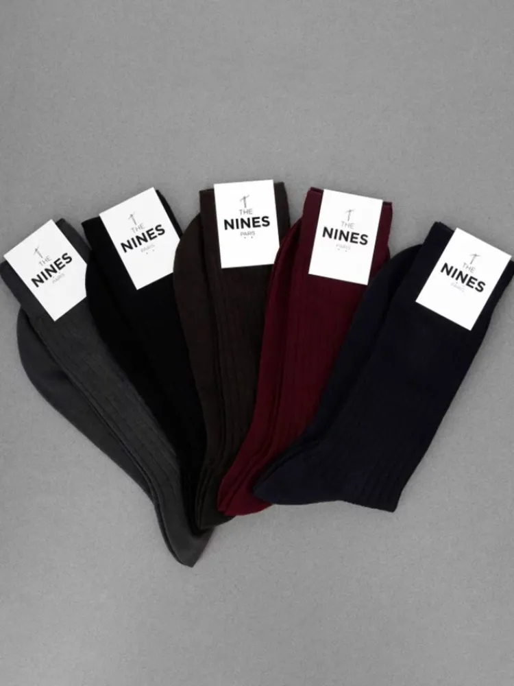 The Nines Chaussettes Laine*Semainier de 5 paires de chaussettes en laine vierge