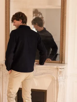 The Nines Surchemise*Surchemise en laine bouillie bleu marine