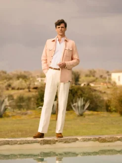 The Nines Surchemise*Surchemise rose lin et coton Menorca