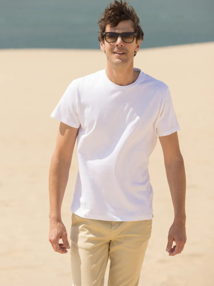 The Nines T-Shirt Lin*T-shirt en lin et coton bio blanc