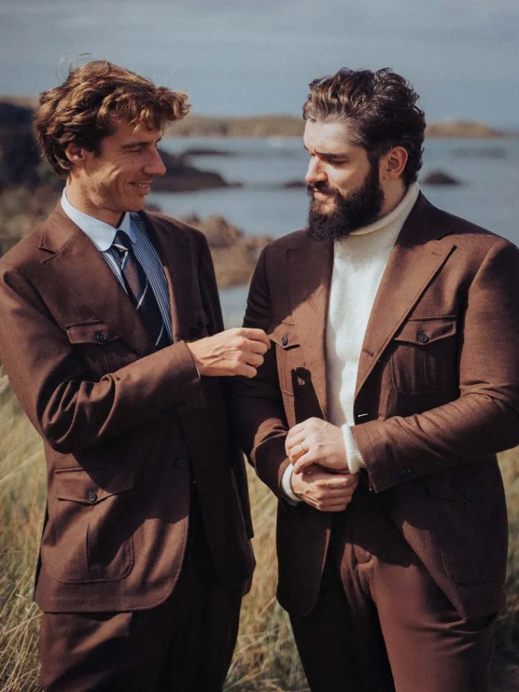 The Nines Veste Saharienne*Veste saharienne en flanelle marron Litha