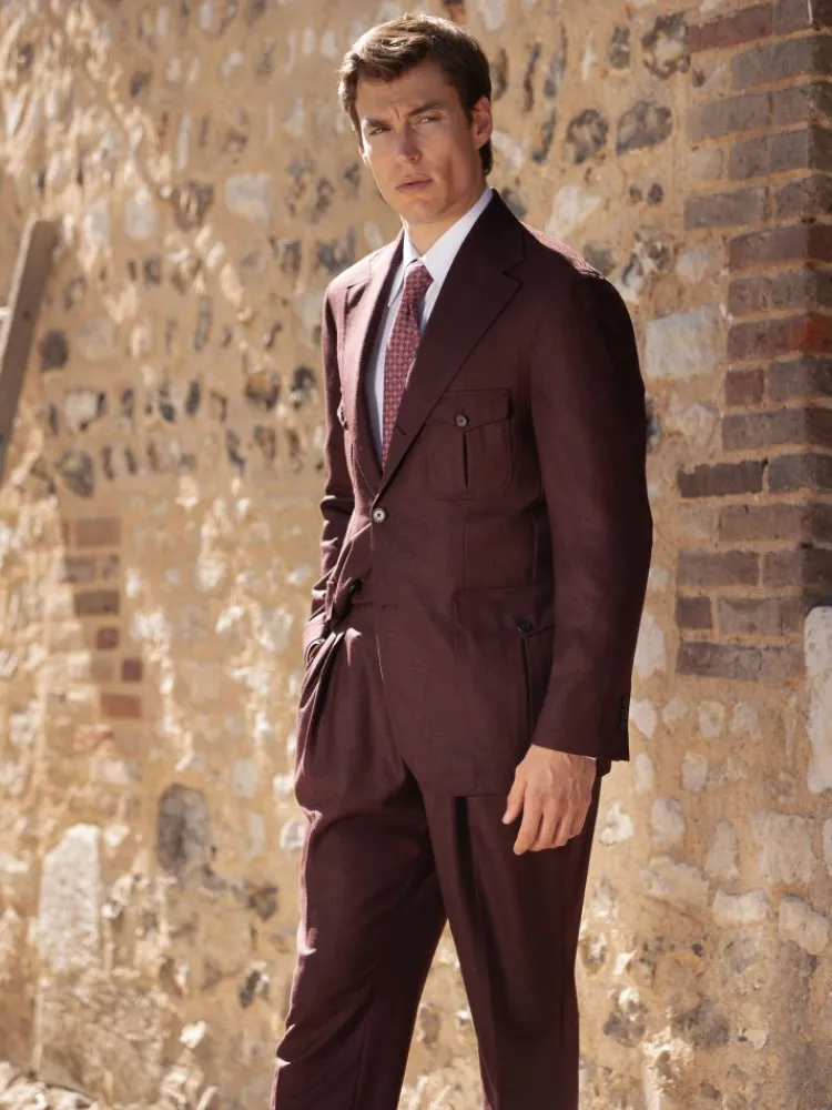 The Nines Veste Saharienne*Veste saharienne en flanelle bordeaux Litha