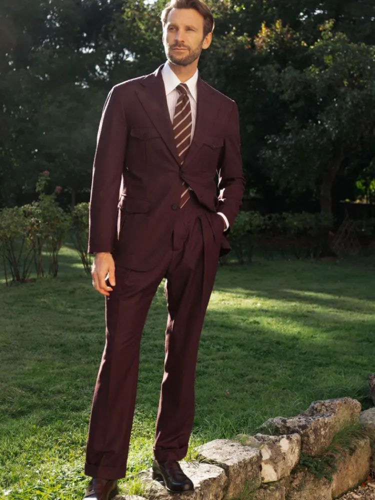The Nines Veste Saharienne*Veste saharienne en flanelle bordeaux Litha
