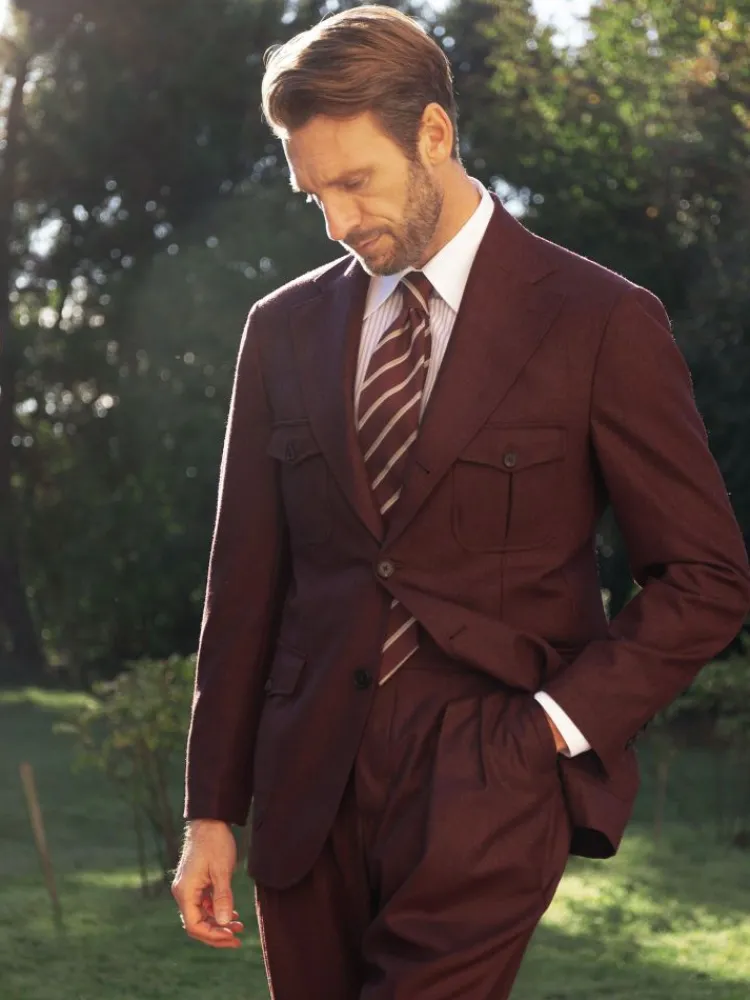 The Nines Veste Saharienne*Veste saharienne en flanelle bordeaux Litha