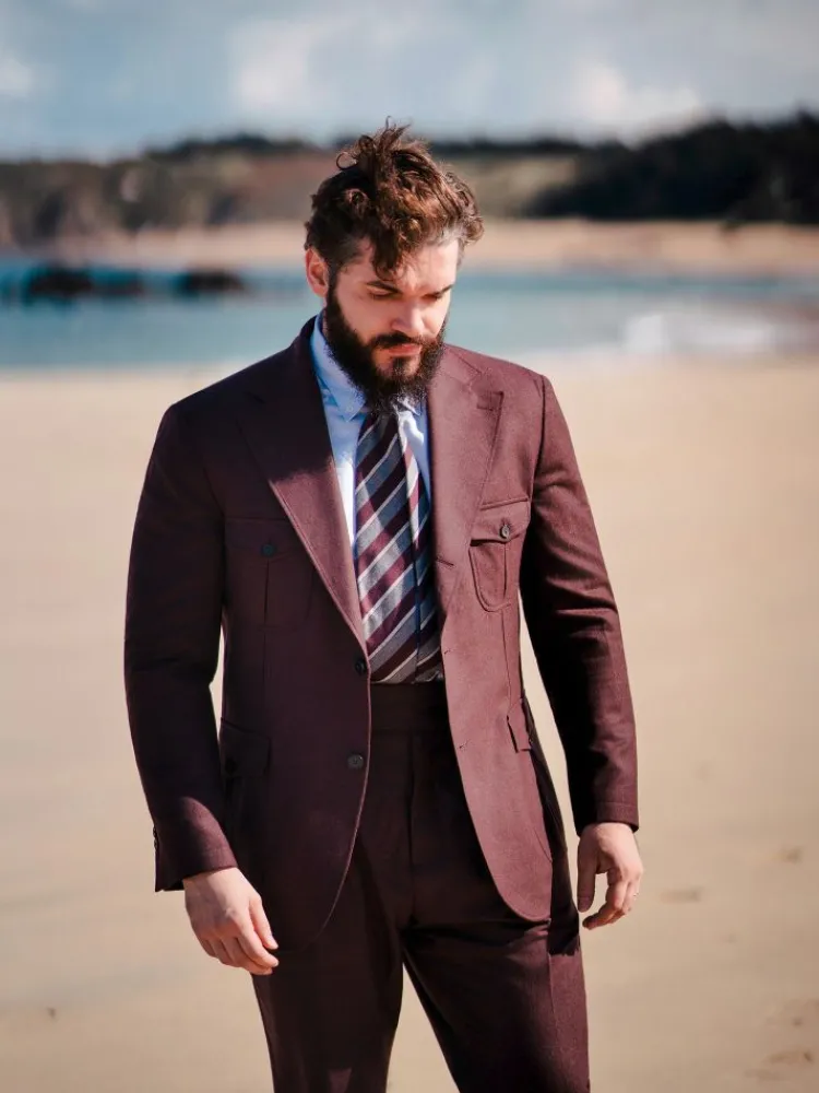 The Nines Veste Saharienne*Veste saharienne en flanelle bordeaux Litha